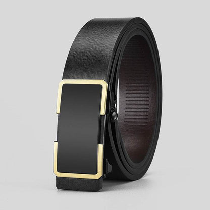 Buycenter Men's Automatic Buckle Belt - Two-layer Cowhide, Business Casual - Buy Center US