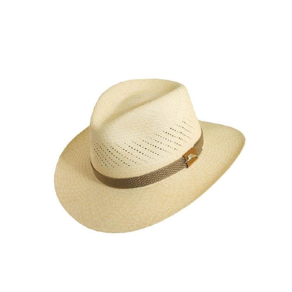 Buycenter Striped Bow Flat-brimmed Straw Top Hat - Adjustable Size - Buy Center US