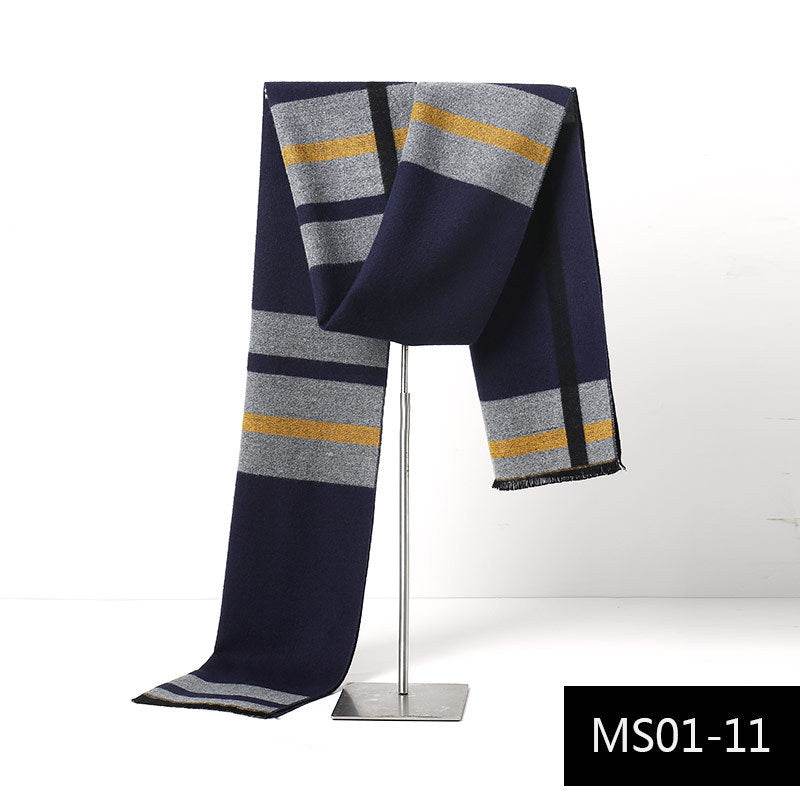 Buycenter Men's Cashmere Warm Scarf - Stylish Grid Design for Autumn - Buy Center US