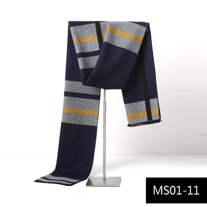 Buycenter Men's Cashmere Warm Scarf - Stylish Grid Design for Autumn - Buy Center US