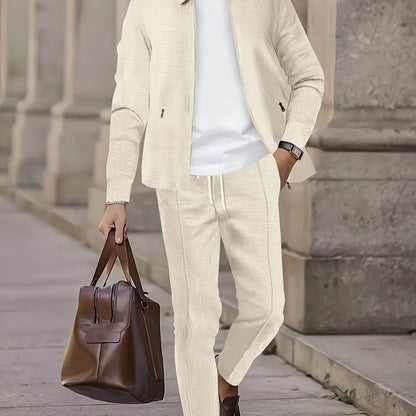 Men's Lightweight Waffle Long Sleeve & Pants Set - Breathable Outdoor Attire - Buy Center US