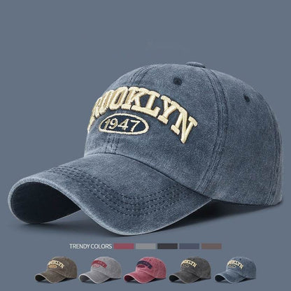 Retro Washed Cotton Cap - Men's Sun Protection & Breathable Style - Buy Center US