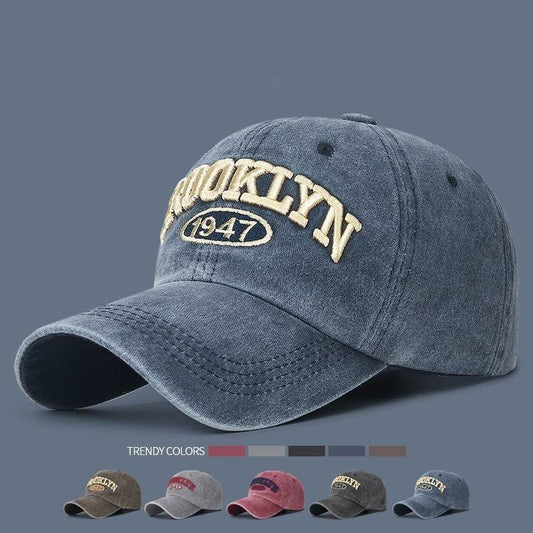 Retro Washed Cotton Cap - Men's Sun Protection & Breathable Style - Buy Center US