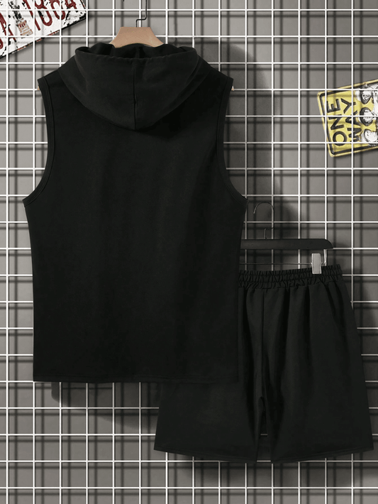 Men's Casual Hoodie Vest and Shorts Set - Perfect for Spring/Summer Style - Buy Center US