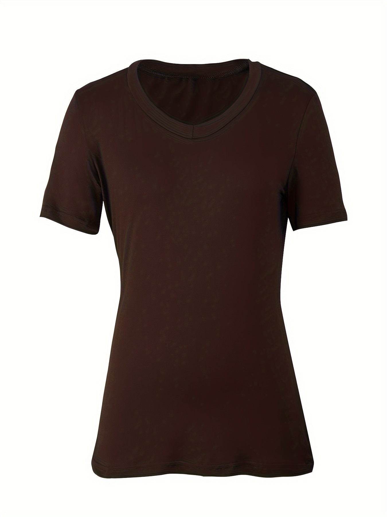 Women's V-neck Slim-fit Top - Short Sleeve, Available in Multiple Colors - Buy Center US