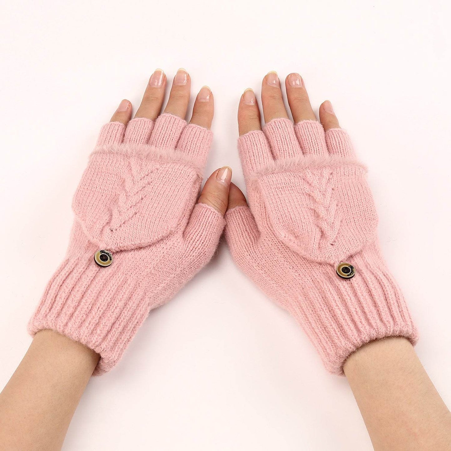 Women's Warm Wool Fingerless Gloves - Fashionable & Touchscreen Ready - Buy Center US