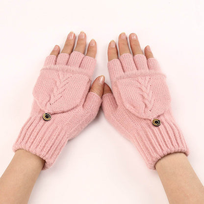 Women's Warm Wool Fingerless Gloves - Fashionable & Touchscreen Ready - Buy Center US