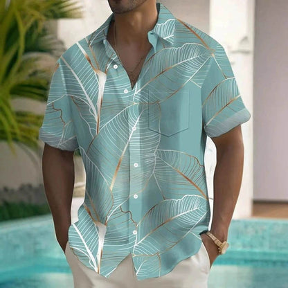 Buycenter Men's 3D Printed Short-Sleeved Shirt - Loose Casual Polyester Top - Buy Center US