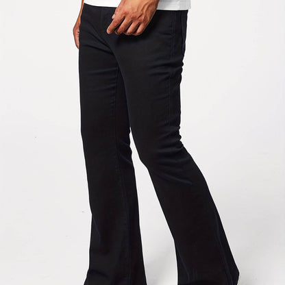 Men's Slim-Fit Solid Denim Pants - Casual Cotton Jeans for Outdoor Use - Buy Center US