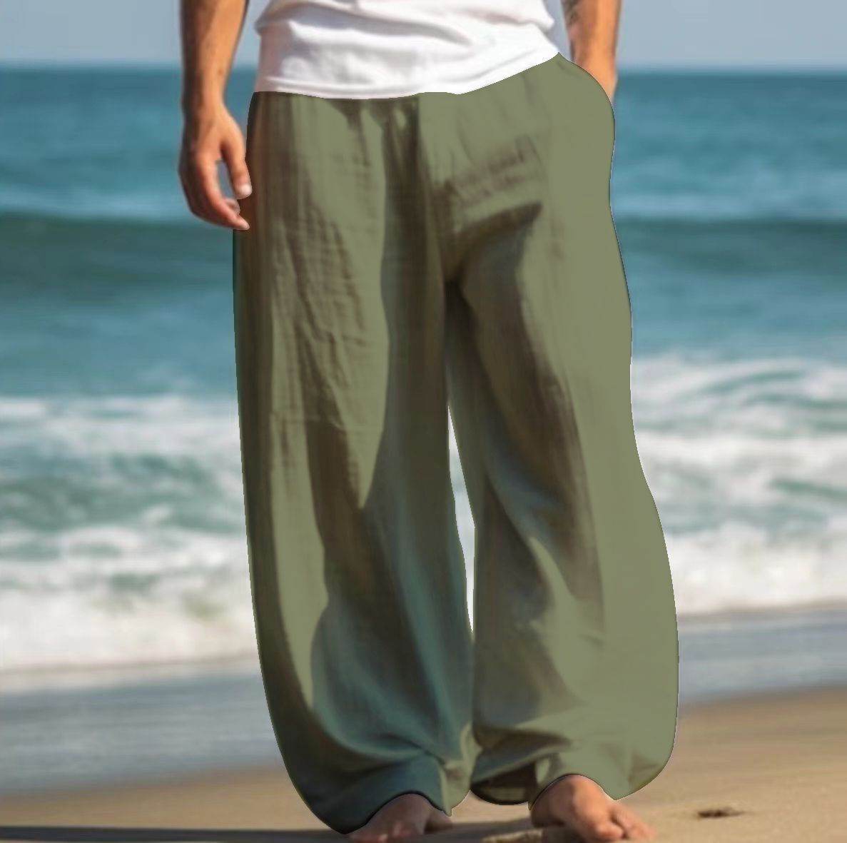Casual Straight Pants for Teens - Solid Colors, Micro-Elastic Waist - Buy Center US