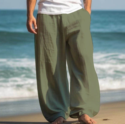 Casual Straight Pants for Teens - Solid Colors, Micro-Elastic Waist - Buy Center US
