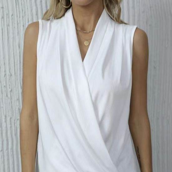 Women's Solid Color V-neck Off Shoulder Camisole - Lightweight & Casual - Buy Center US