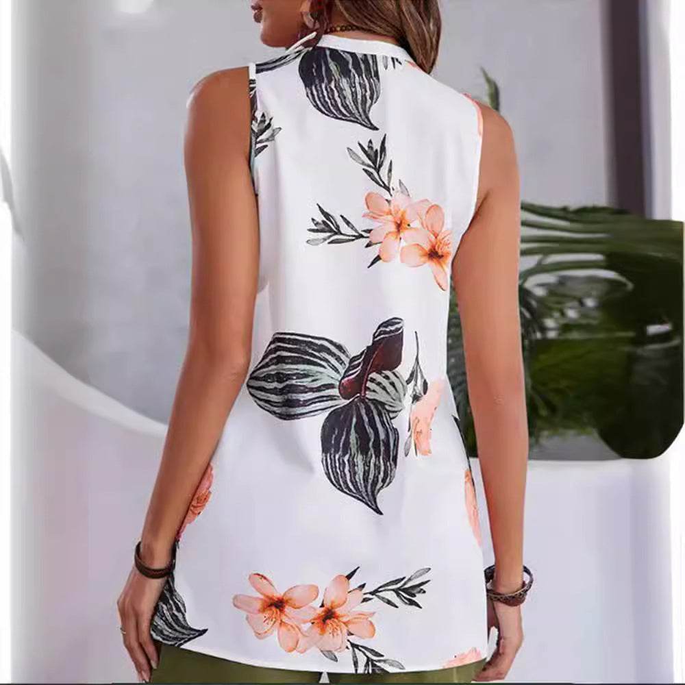 Women's Casual Printed Top and Shorts Suit - Army Green, Blue, White - Buy Center US