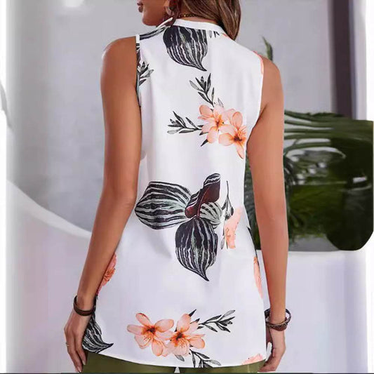Women's Casual Printed Top and Shorts Suit - Army Green, Blue, White - Buy Center US