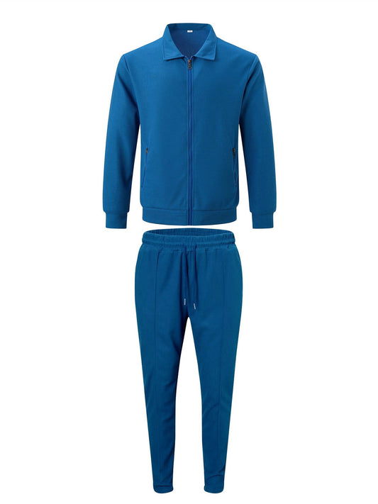 Casual September Jacket and Pants Set - Long Sleeve, Solid Color - Buy Center US