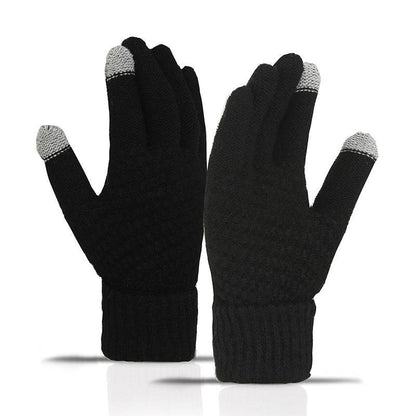 Warm Fleece-lined Cycling Gloves - Wind-proof Touchscreen Knitted Design - Buy Center US