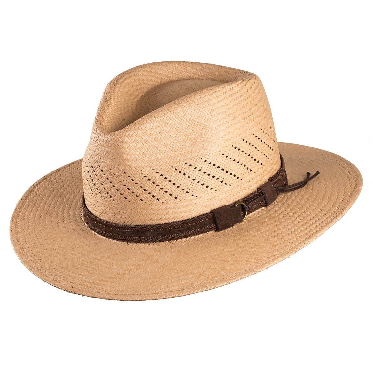 Buycenter Striped Bow Flat-brimmed Straw Top Hat - Adjustable Size - Buy Center US