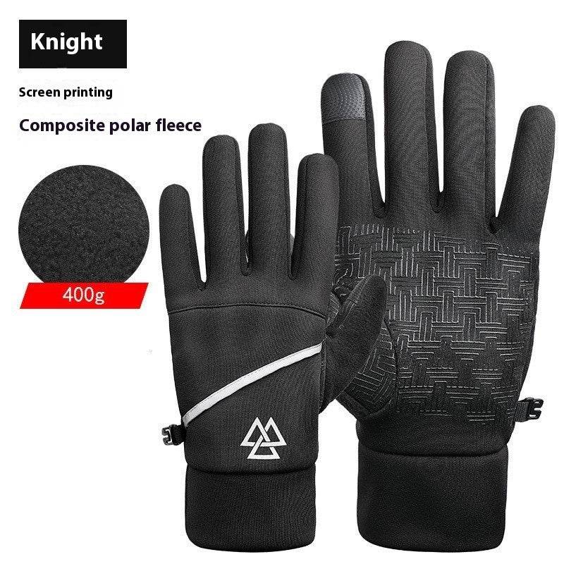 Buycenter Winter Leather Riding Gloves - Fleece-Lined, Windproof Design - Buy Center US