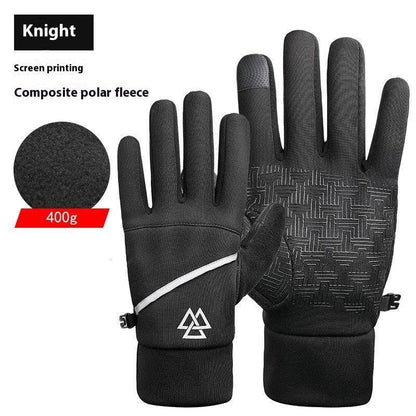 Buycenter Winter Leather Riding Gloves - Fleece-Lined, Windproof Design - Buy Center US