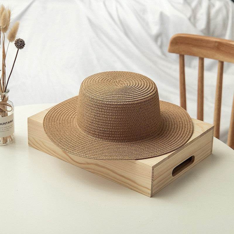 Ladies Flat Top Shade Straw Hat - Stylish & Versatile Sun Protection - Buy Center US