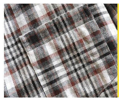 Buycenter Men's Checked Long-Sleeved Shirt - Stylish Japanese Fit & Design - Buy Center US