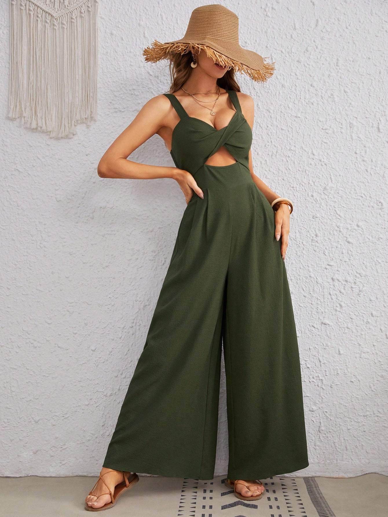 Women's Loose Overall Jumpsuit - Spaghetti Straps, Casual Summer Style - Buy Center US