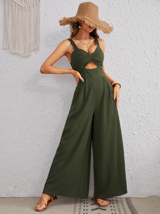 Women's Loose Overall Jumpsuit - Spaghetti Straps, Casual Summer Style - Buy Center US