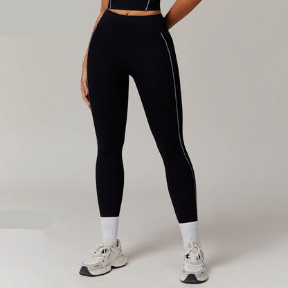 Contrast Color High Waist Yoga Pants - Pocket & Nude Feel for Women - Buy Center US
