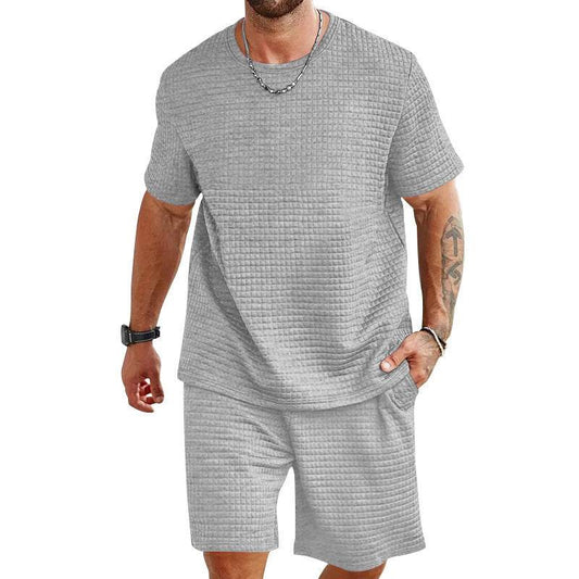 Buycenter Casual Sports Suit - Solid Color T-Shirt & Shorts Set - Buy Center US