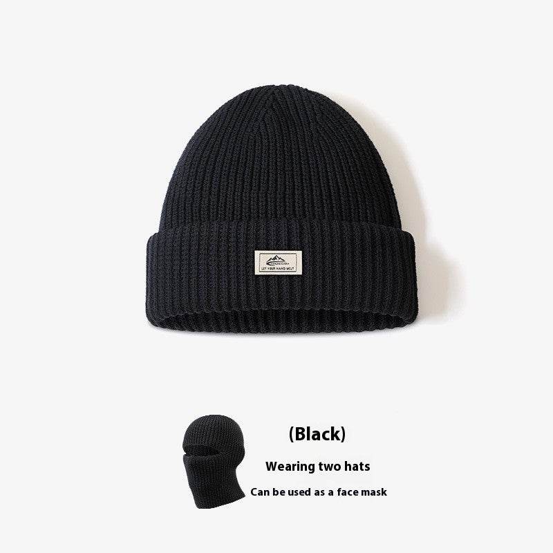 Men's Thick Wool Knitted Hat - Windproof & Warm for Autumn/Winter - Buy Center US