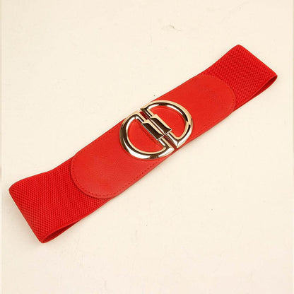 Stylish Women's Wide Belt with Elastic Buckles - Multiple Colors Available - Buy Center US