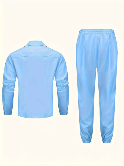 2025 Men's Workwear Set - Solid Long Sleeve, Multiple Pockets for Casual Wear - Buy Center US