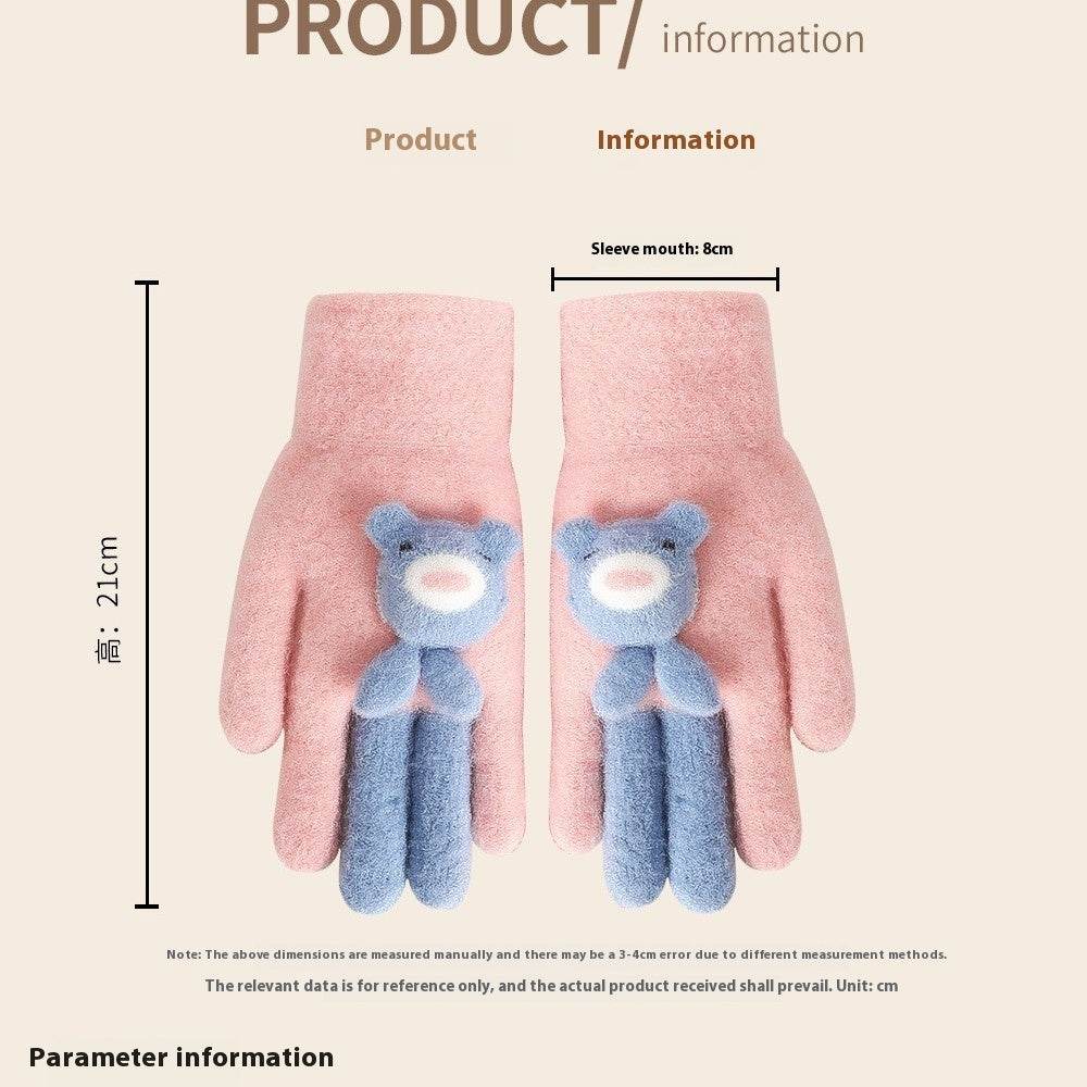 Cartoon Cute Five Finger Gloves - Warm Alpaca for Winter Comfort - Buy Center US