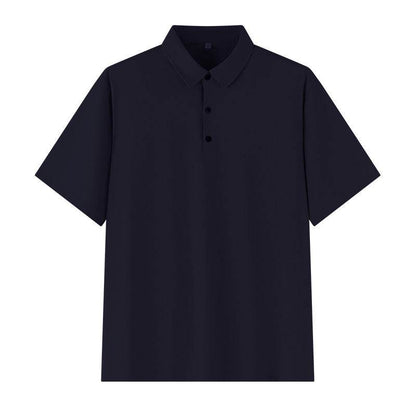 Buycenter Plus Size Seamless Polo Shirt - Ice Silk, Short Sleeve for Summer - Buy Center US