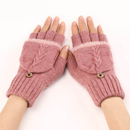 Women's Warm Wool Fingerless Gloves - Fashionable & Touchscreen Ready - Buy Center US