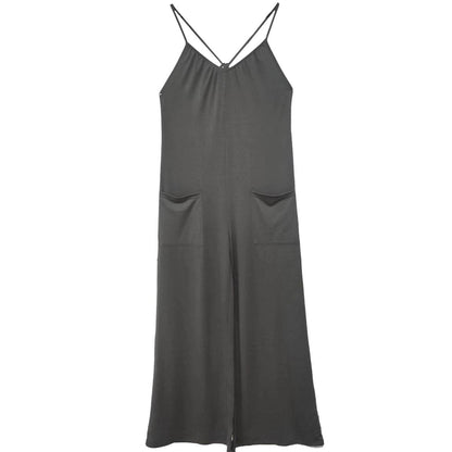 Ladies' Solid Color Chest Pleated Jumpsuit - Sleeveless Summer Style - Buy Center US