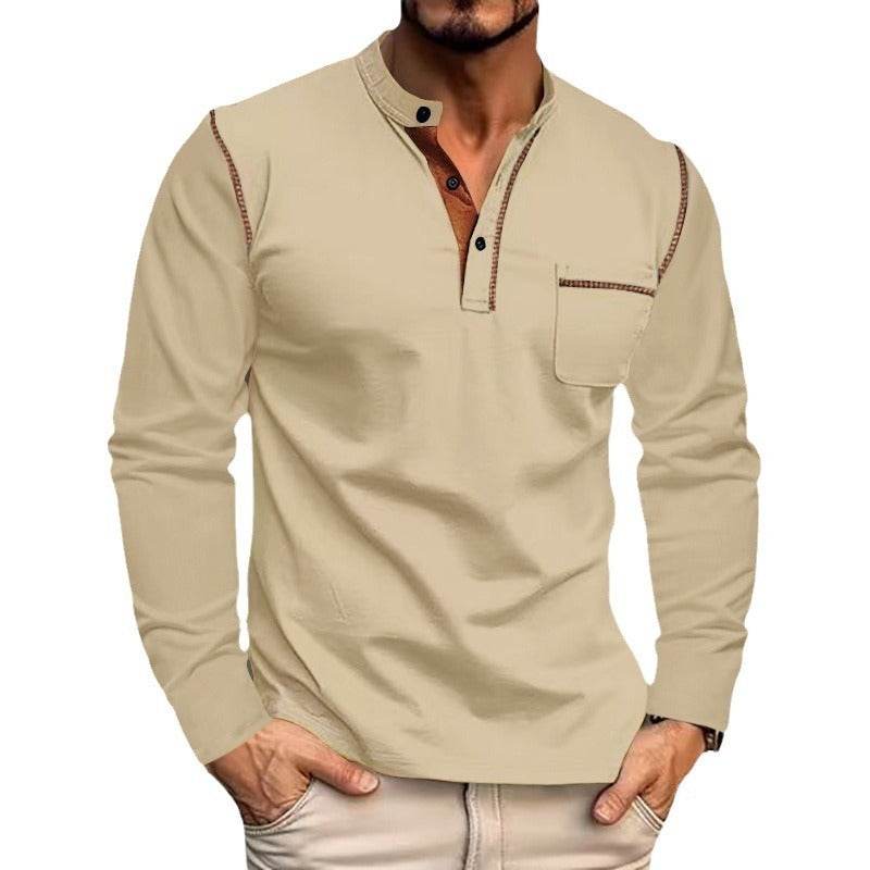 Buycenter Men's Long-Sleeved Polo Shirt - Casual Spring & Summer Wear - Buy Center US