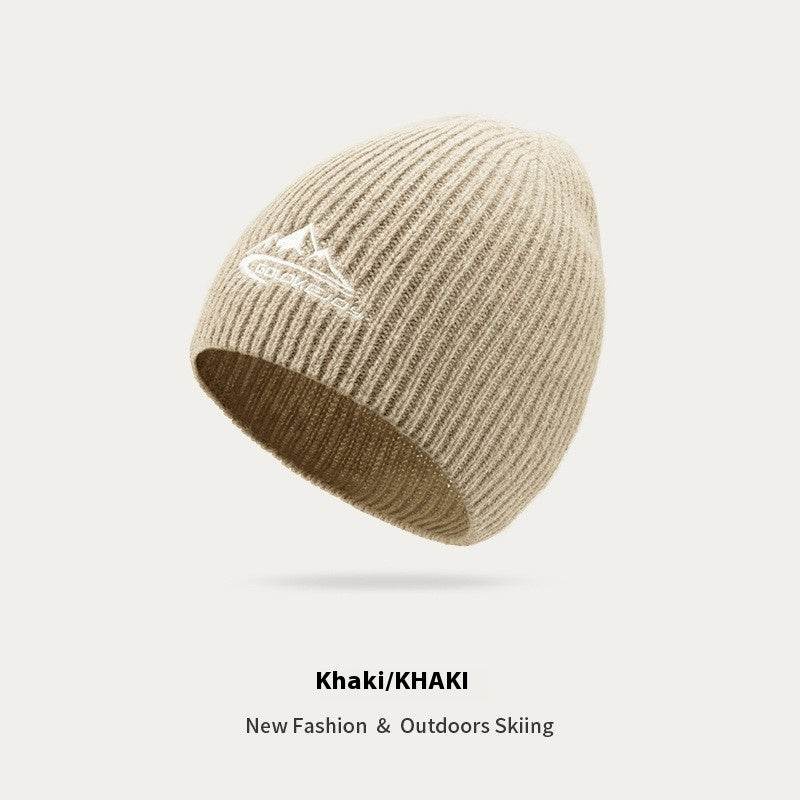Men's Thick Wool Knitted Hat - Windproof & Warm for Autumn/Winter - Buy Center US