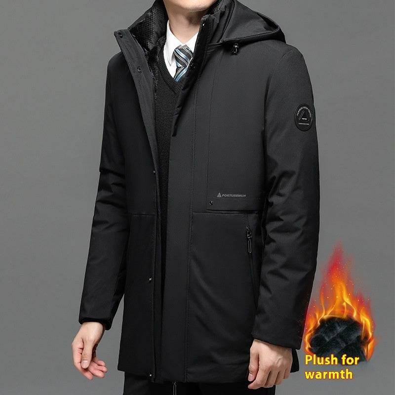 Buycenter Men's Thickened Jacket Coat - Plus Size Cotton, Polyester Blend - Buy Center US