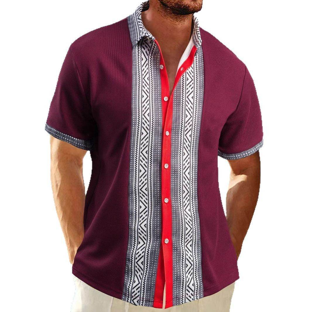 Buycenter Men's Printed Button Short Sleeve Shirt - S-XXXL Available - Buy Center US