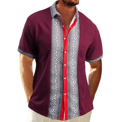 Buycenter Men's Printed Button Short Sleeve Shirt - S-XXXL Available - Buy Center US