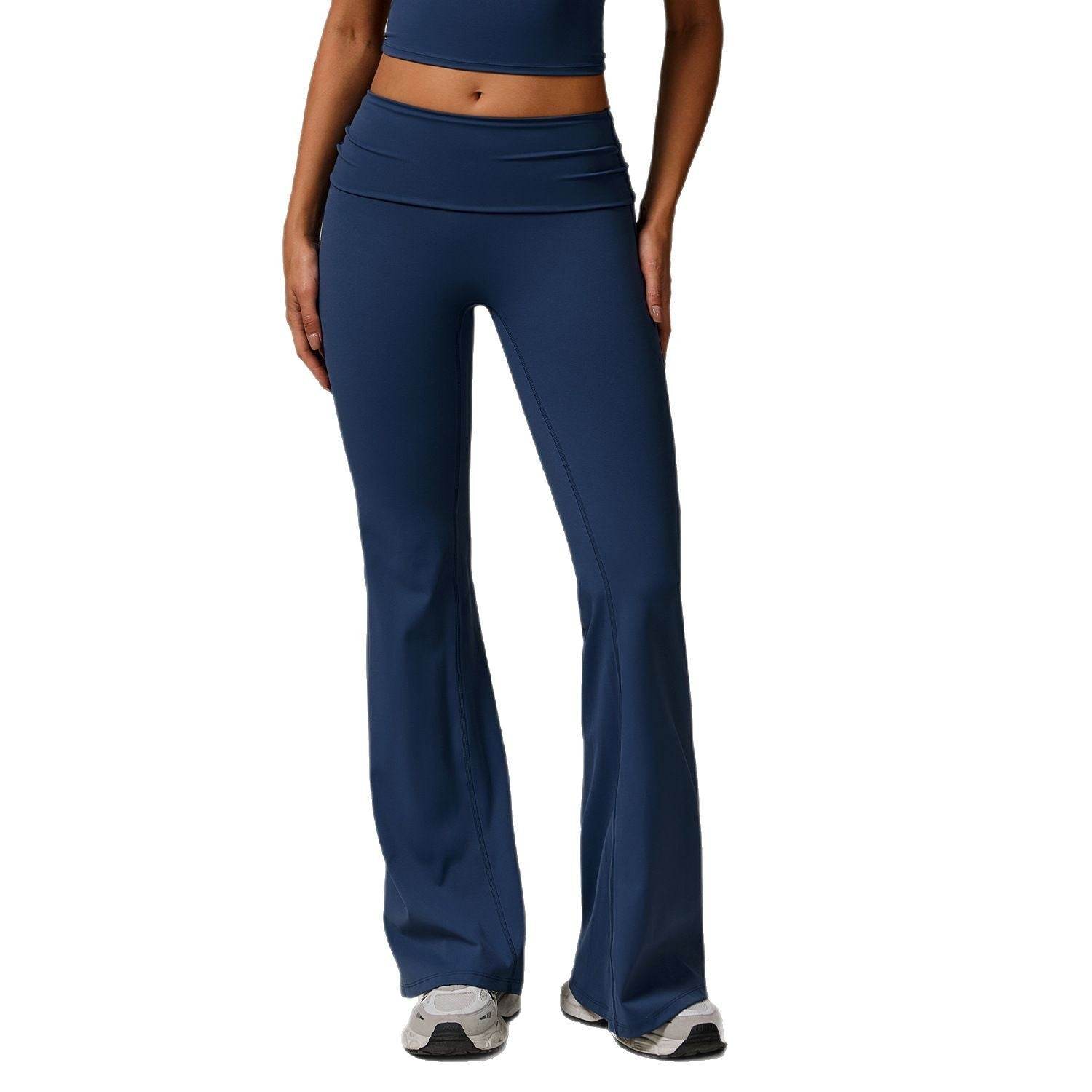 Women's High Waist Yoga Pants - Casual, Folding Design for Fitness - Buy Center US