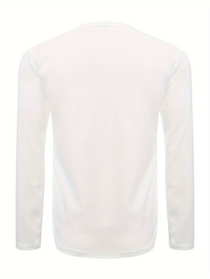 Men's Waffle V Neck Long Sleeve Active T-shirt - Comfy Casual Wear - Buy Center US