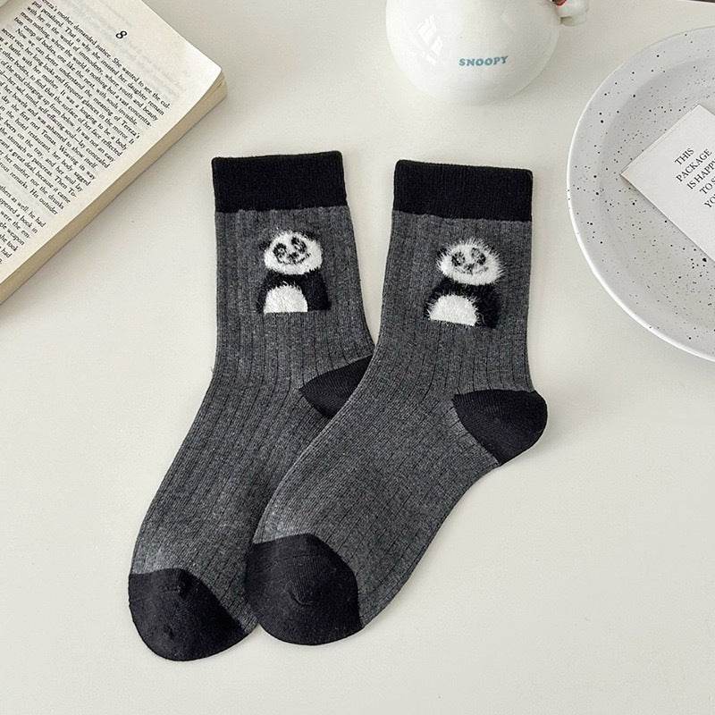 Cute Cartoon NEPs Yarn Socks - Plush Mid Tube Stockings for Women - Buy Center US