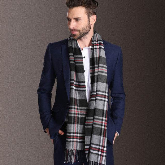 Buycenter Men's Winter Shawl Scarf - Warm Tartan Style for Spring & Autumn - Buy Center US