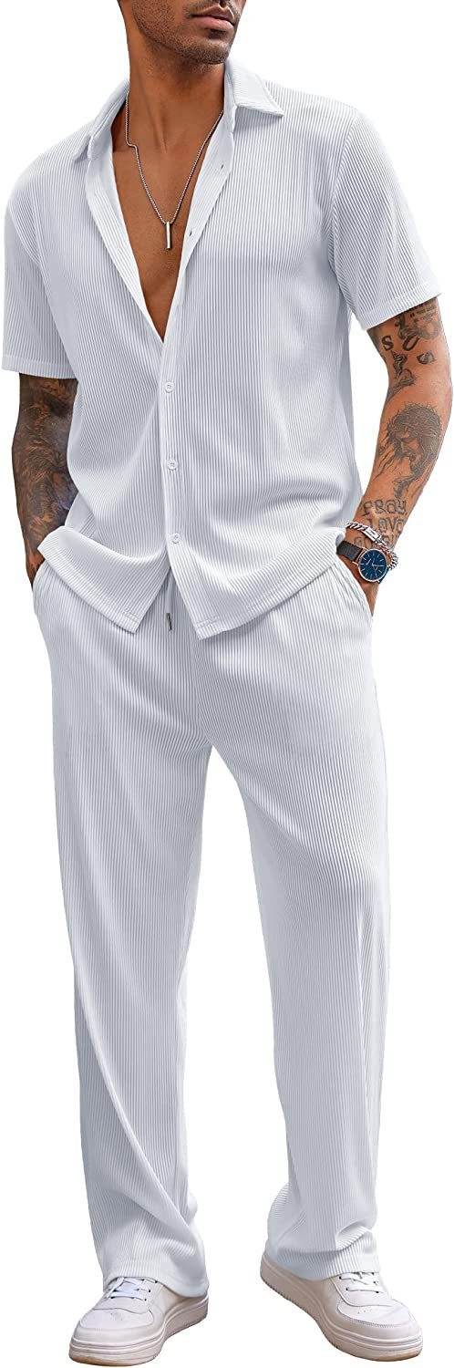 Buycenter Loose Short-Sleeved Trousers Leisure Suit - Multiple Colors Available - Buy Center US