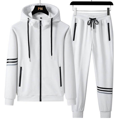 Buycenter Men's Casual Hooded Sweater Trousers Set - Pure Cotton, Sports Style - Buy Center US