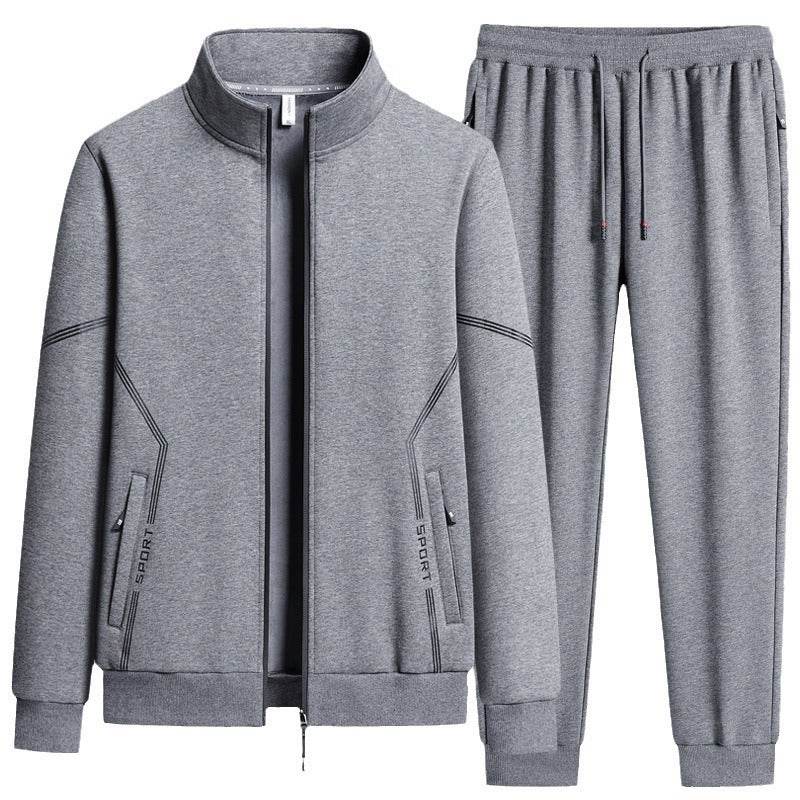 Buycenter Men's Fleece-Lined Sports Suit - Thick Two-Piece Set - Buy Center US