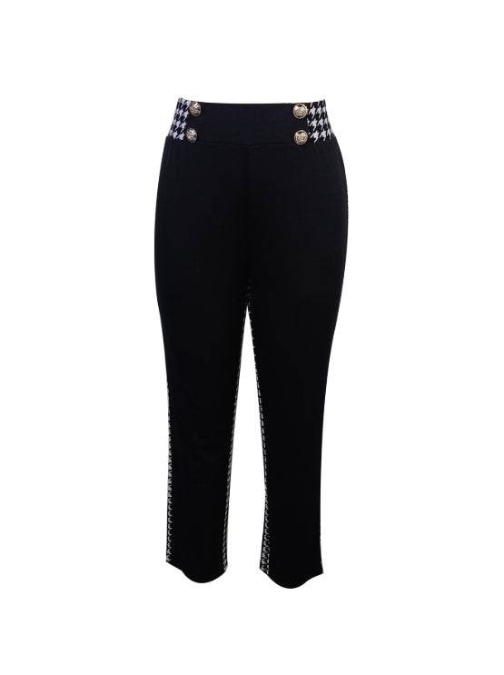 Ladies' Slimming Casual Pants - Solid Color Herringbone Style for Spring - Buy Center US