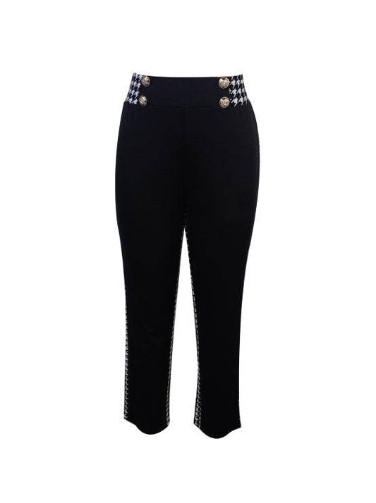 Ladies' Slimming Casual Pants - Solid Color Herringbone Style for Spring - Buy Center US